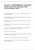 Chapter 7&colon; ENVIRONMENTAL HAZARDS Study Guide Exam Questions With Correct Answers 2024&period;