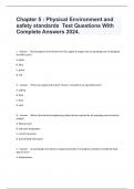 Chapter 5 &colon; Physical Environment and safety standards  Test Questions With Complete Answers 2024&period;   