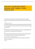 Derivative Classification STEPP Questions with Complete Verified Solutions 2024