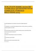 TCIC/TLETS Mobile Access RE-Certification QUESTIONS WITH COMPLETE VERIFIED SOLUTIONS 2024