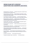 NR599 EXAM WITH VERIFIED QUESTIONS AND ANSWERS &lpar;2023&sol;2024&rpar;