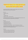 WEB WOC Ostomy Care&colon; Quiz Questions and Answers 2024 with complete solution