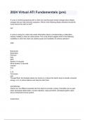 2024 Virtual ATI Fundamentals &lpar;pre&rpar; Test 2024 Questions & Answers Already Graded A&period;