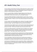 ATI- Health Policy Test 2024 Questions With Complete Solutions Already Graded A&period;