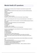 Mental Health ATI exam questions &  completed answers already graded A&plus;&period;