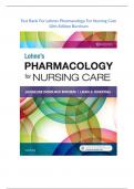 Test Bank For Lehnes Pharmacology For Nursing Care 10th Edition
