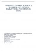 WGU C105 ELEMENTARY VISUAL AND PERFORMING ARTS METHODS DEVELOPMENT & THE ARTS STUDY GUIDE