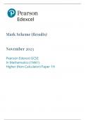 Edexcel GCSE maths paper 1 November 2023 higher QP AND MS