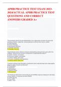 APHR PRACTICE TEST EXAM 2023- 2024&sol;ACTUAL APHR PRACTICE TEST QUESTIONS AND CORRECT  ANSWERS GRADED A&plus;
