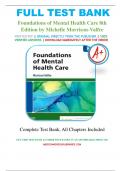 Test Bank For Foundations of Mental Health Care 8th Edition Morrison-Valfre 9780323810296 Chapter 1-33, A+ guide.