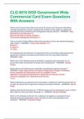 CLG 0010 DOD Government Wide Commercial Card Exam Questions With Answers