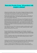 Maternity Practice Exam - 50 questions with complete solutions