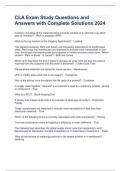 CLA Exam Study Questions and Answers with Complete Solutions 2024 
