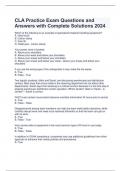CLA Practice Exam Questions and Answers with Complete Solutions 2024 