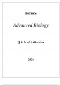 BSC1006 ADVANCED BIOLOGY EXAM Q & A 2024