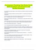 Journeyman Plumbing Test Study Guide 2024 Questions and Answers with Verified Solutions