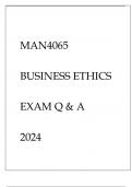 MAN4065 BUSINESS ETHICS EXAM Q & A 2024