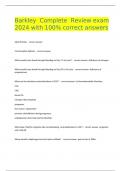 Barkley  Complete  Review exam 2024 with 100% correct answers
