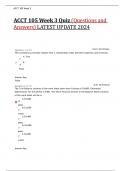 ACCT 105 Week 3 Quiz &lpar;Questions and  Answers&rpar; LATEST UPDATE 2024