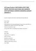 ATI Comp Practice A WITH NGN LATEST 2024 EXPERT CERTIFIED QUESTIONS AND ANSWERS WITH RATIONALE &lpar;VERIFIED ANSWERS&rpar; ALREADY GRADED A&plus; 