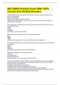 SIE FINRA Practice Exam With 100&percnt; Correct And Verified Answers