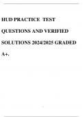 HUD PRACTICE TEST QUESTIONS AND VERIFIED SOLUTIONS 2024/2025 GRADED A+.