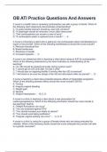OB ATI Practice Questions And Answers
