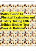 Bates’ Guide To Physical Exaination and History Taking 13th Edition Bickley Test Bank & Rational