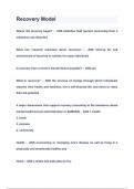 Recovery Model Questions & Answers 2024&lpar;A&plus;GRADED 100&percnt;VERIFIED&rpar;