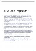 2024 Updated EPA Lead Inspector exam with answers
