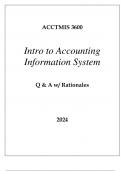 ACCTMIS 3600 INTRO TO ACCOUNTING INFORMATION SYSTEM EXAM Q & A 2024