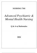 NURSING 7341 ADVANCED PSYCHIATRIC & MENTAL HEALTH NURSING EXAM Q & A 2024.