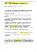 CITI FERPA Questions And Answers