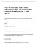 NCLEX PN ACTUAL EXAM 2024 EXPERT CERTIFIED QUESTIONS AND ANSWERS WITH RATIONALE ALREADY GRADED A+ 100% LATEST