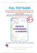Test Bank For Health Assessment in Nursing 7th Edition by Janet R. Weber; Jane H. Kelley||Chapter 1-34||ISBN 10,1975161246|| ISBN-13, 978-1975161248||A+ guide