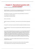 Chapter 6 &ndash; Recruitment question with correct answers