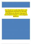 Test Bank for Leadership Roles and Management Functions in Nursing 11th Edition by Bessie L Marquis & Carol Huston Chapter 1-25|Complete Rated A+