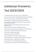 LATEST 2024 Esthetician Prometrics Test 