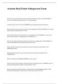Arizona Real Estate Salesperson Exam Questions and Answers 2024