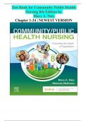 TEST BANK Community Public Health Nursing (8th Ed) by Mary A. Nies; Melanie McEwen| NEWEST VERSION  Chapter 1- 34 Stuvia