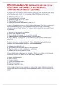 RN 2&period;0 Leadership 2023 FORM B REAL EXAM QUESTIONS AND CORRECT ANSWERS &lpar;ALL ANSWERS ARE CORRECT&rpar;&vert;AGRADE
