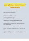 AAOS Emergency Care And Transportation Of The  Sick And Injured&comma; Tenth Edition&comma; Chapters 1-8 Test  Questions And Answers