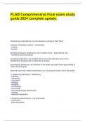 PLAB Comprehensive Final exam study guide 2024 complete update.