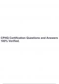 CPHQ Certification Questions and Answers 100% Verified.