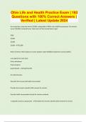 Ohio Life and Health Practice Exam &vert; 183 Questions with 100&percnt; Correct Answers &vert; Verified &vert; Latest Update 2024
