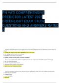 PN VATI COMPREHENSIVE  PREDICTOR LATEST 2023  GREENLIGHT EXAM STUDY  QUESTIONS AND ANSWERS RATED  A
