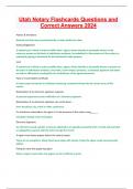 Utah Notary Flashcards Questions and Correct Answers 2024 