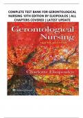 COMPLETE TEST BANK FOR GERONTOLOGICAL NURSING 10TH EDITION BY ELIOPOULOS &vert; ALL CHAPTERS COVERED &vert; LATEST UPDATE