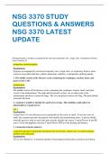 NSG 3370 STUDY  QUESTIONS & ANSWERS NSG 3370 LATEST  UPDATE