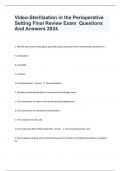 Video-Sterilization in the Perioperative Setting Final Review Exam  Questions And Answers 2024&period;
